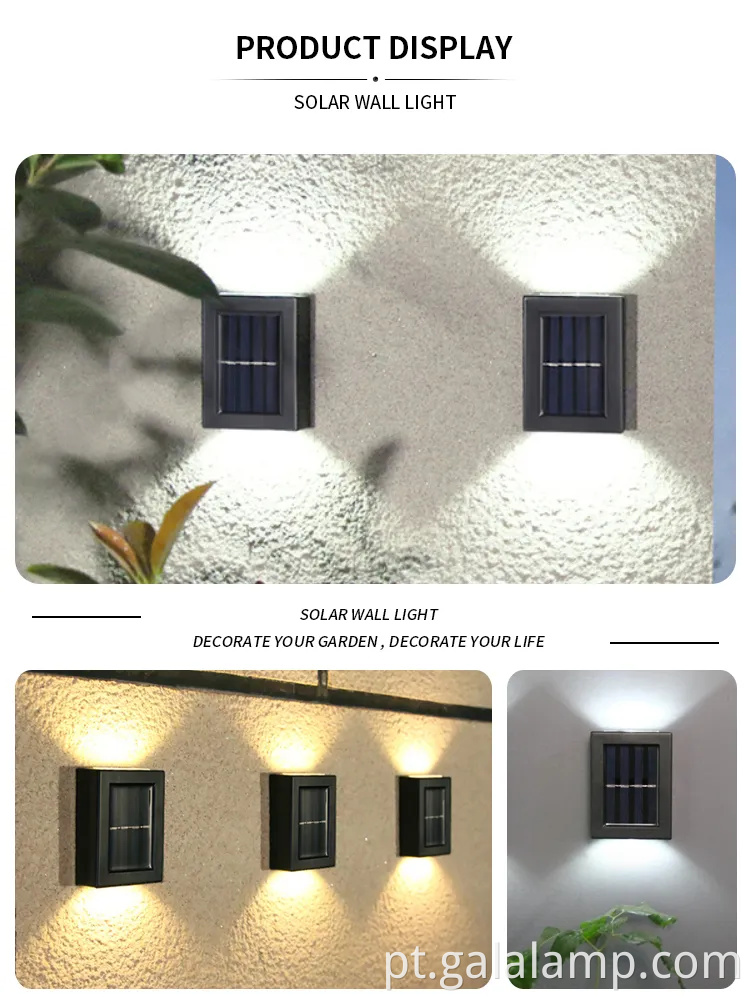 Luz de parede solar solar ao ar livre com design ecológico